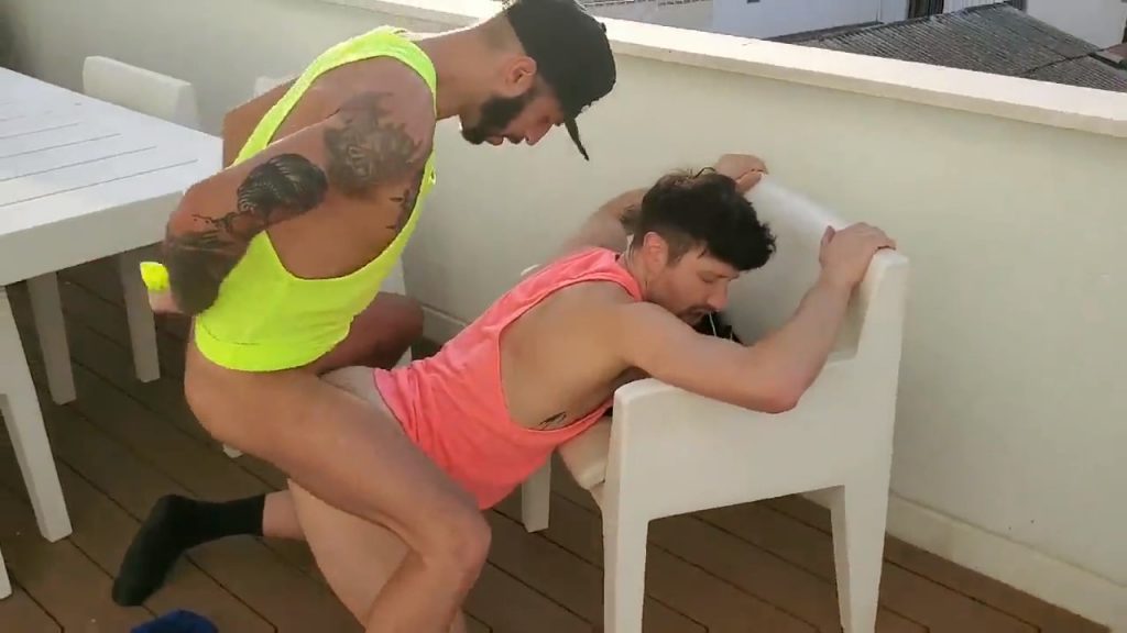 Rooftop Threeway-Romeo Davis, Drew Dixon and David Luca-Bareback-Raw Fuck Club