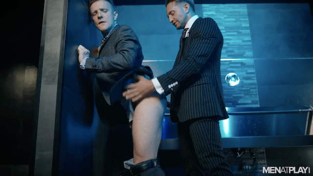 Magnus Loki and Serg Shepard in Suited Public Bathroom Cruising from Menatplay